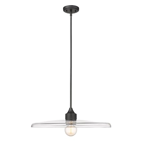 Z-Lite Paloma Pendant, 1-Light, 24 In.W x 6.75 In.H, Matte Black/Clear 821P24-MB